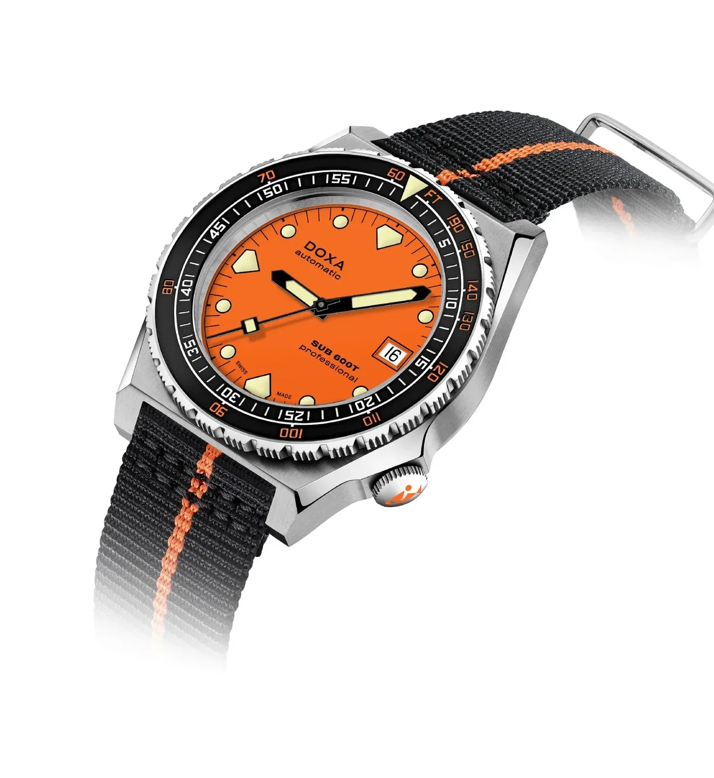 DOXA Sub 600T Professional Nato Black & Orange Ceramic - 862.10.351.21-N