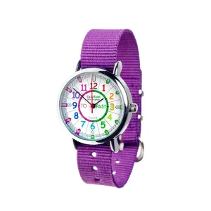 EasyRead Time Teacher Watch - Purple band with rainbow face