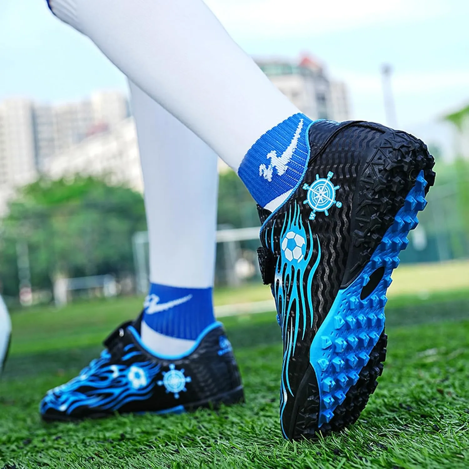 Eliogn Boys Girls AG/FG Soccer Shoes Outdoor Athletic Actual Combat Training Shoes Football Shoes for Kids (Little Kid/Big Kid)