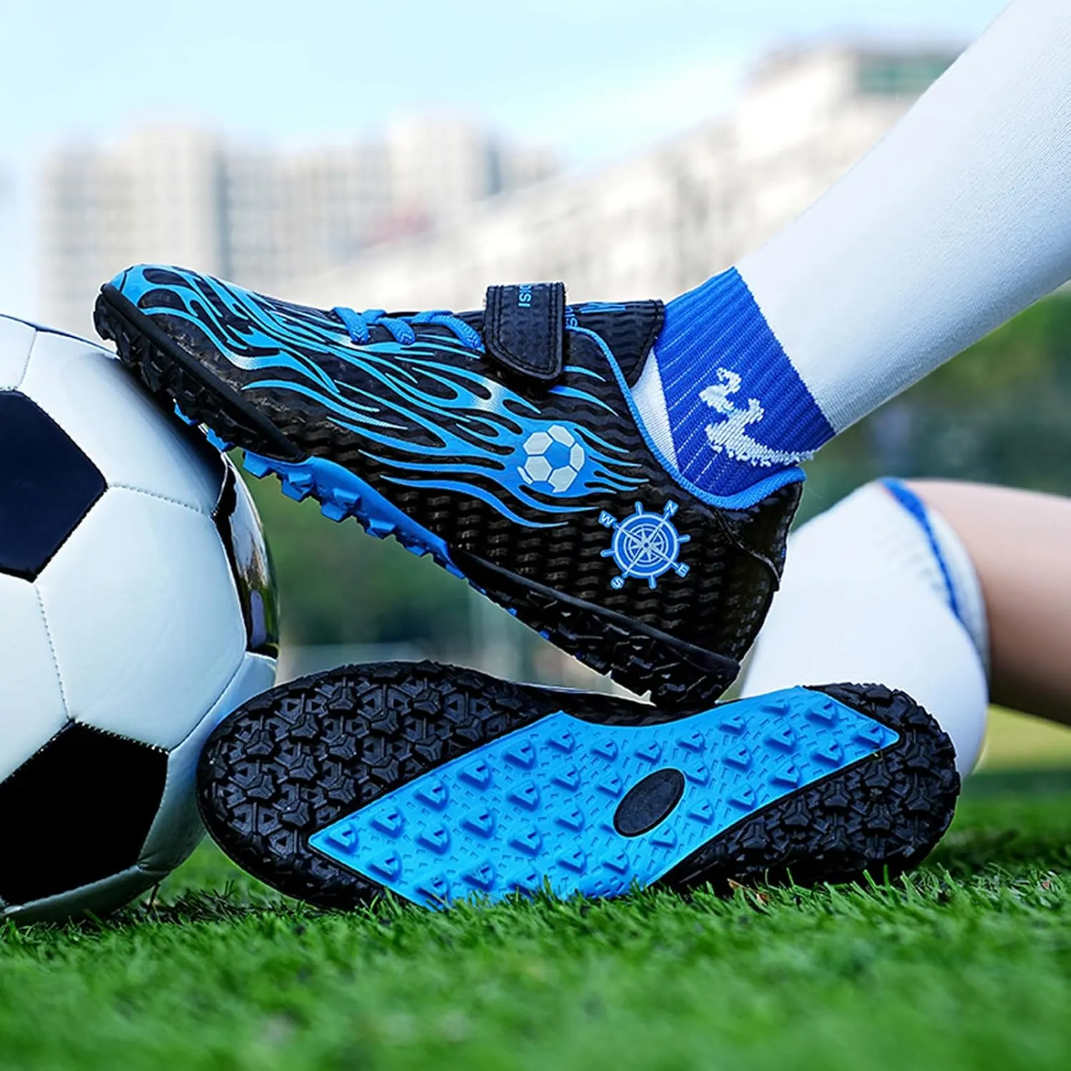 Eliogn Boys Girls AG/FG Soccer Shoes Outdoor Athletic Actual Combat Training Shoes Football Shoes for Kids (Little Kid/Big Kid)