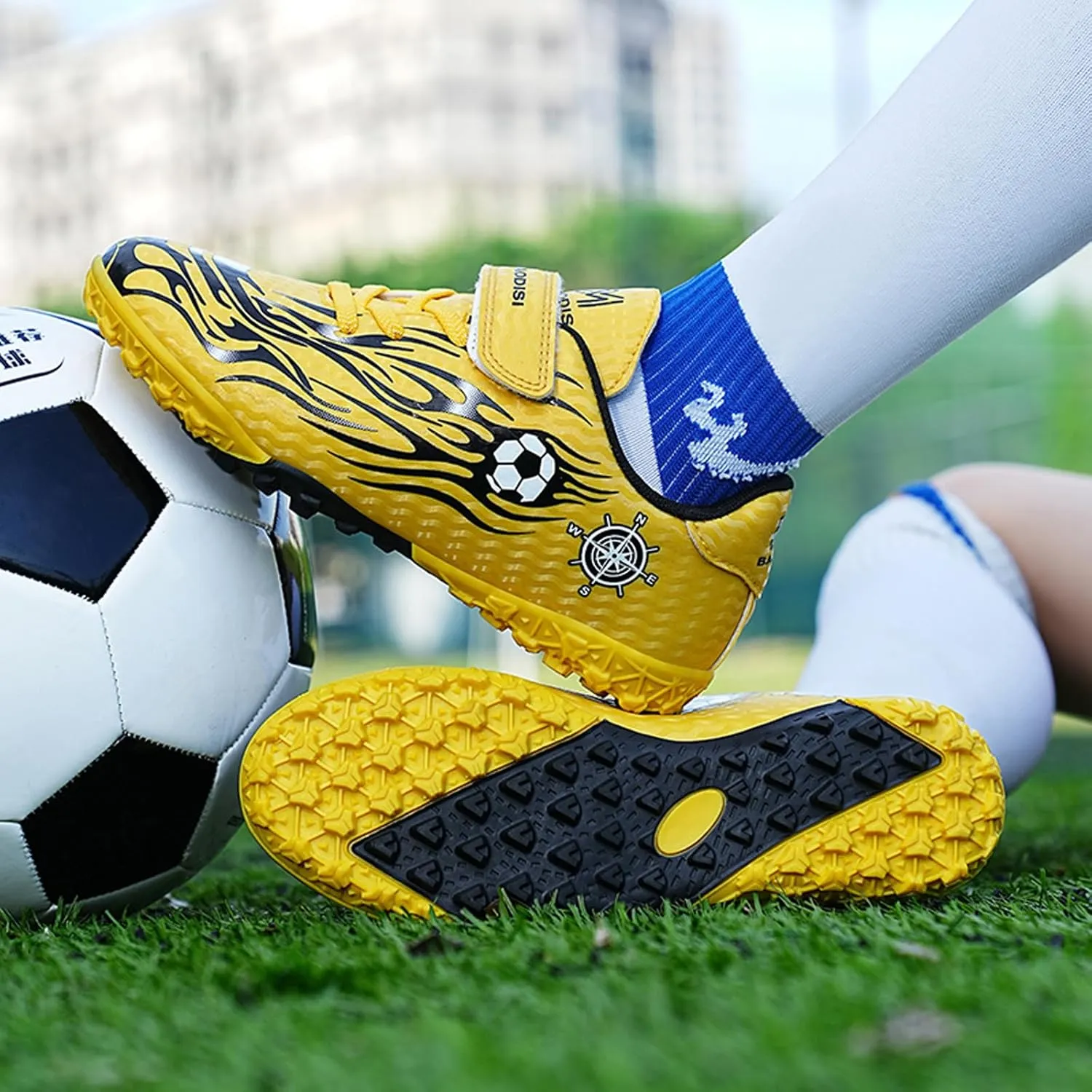 Eliogn Boys Girls AG/FG Soccer Shoes Outdoor Athletic Actual Combat Training Shoes Football Shoes for Kids (Little Kid/Big Kid)