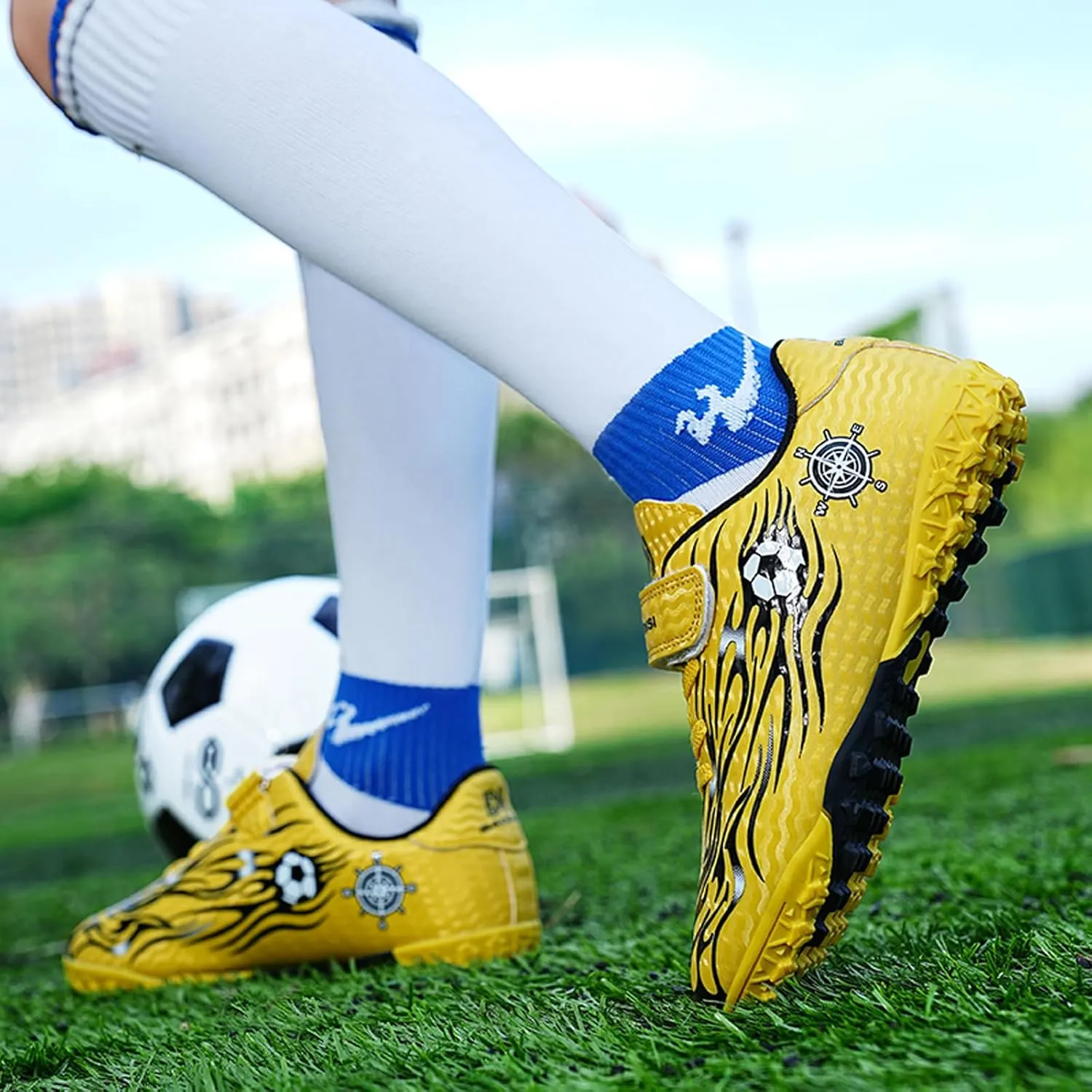 Eliogn Boys Girls AG/FG Soccer Shoes Outdoor Athletic Actual Combat Training Shoes Football Shoes for Kids (Little Kid/Big Kid)