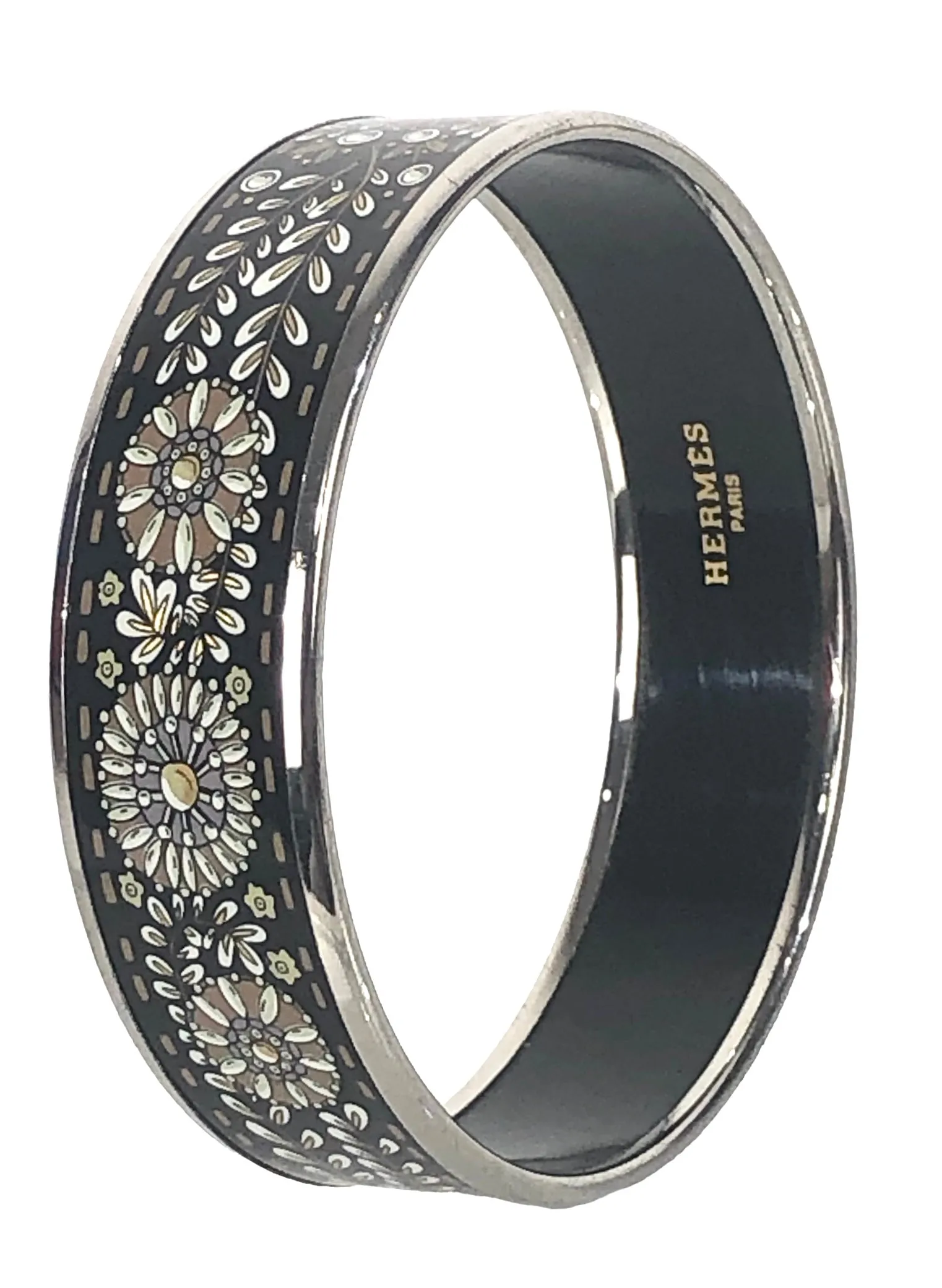 Enamel Wide Bangle Bracelet