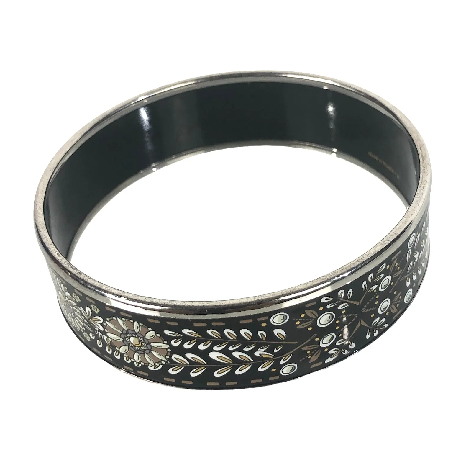 Enamel Wide Bangle Bracelet