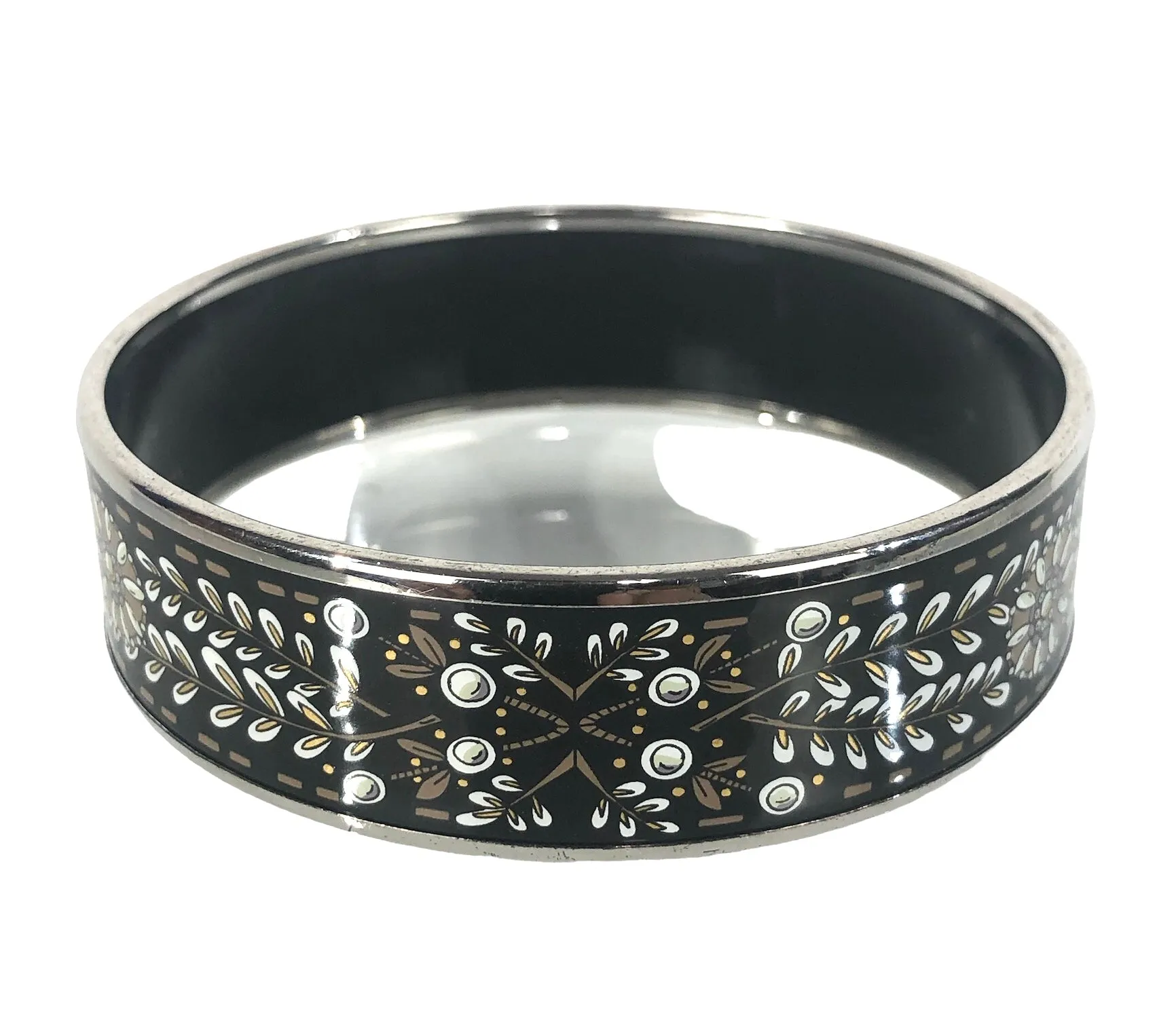 Enamel Wide Bangle Bracelet