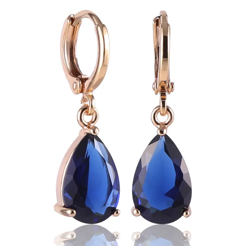 Fashion Drop Earrings Hot Sale Gold Plated Earings AAA Cubic Zircon Lovely Dangle Earring for Women