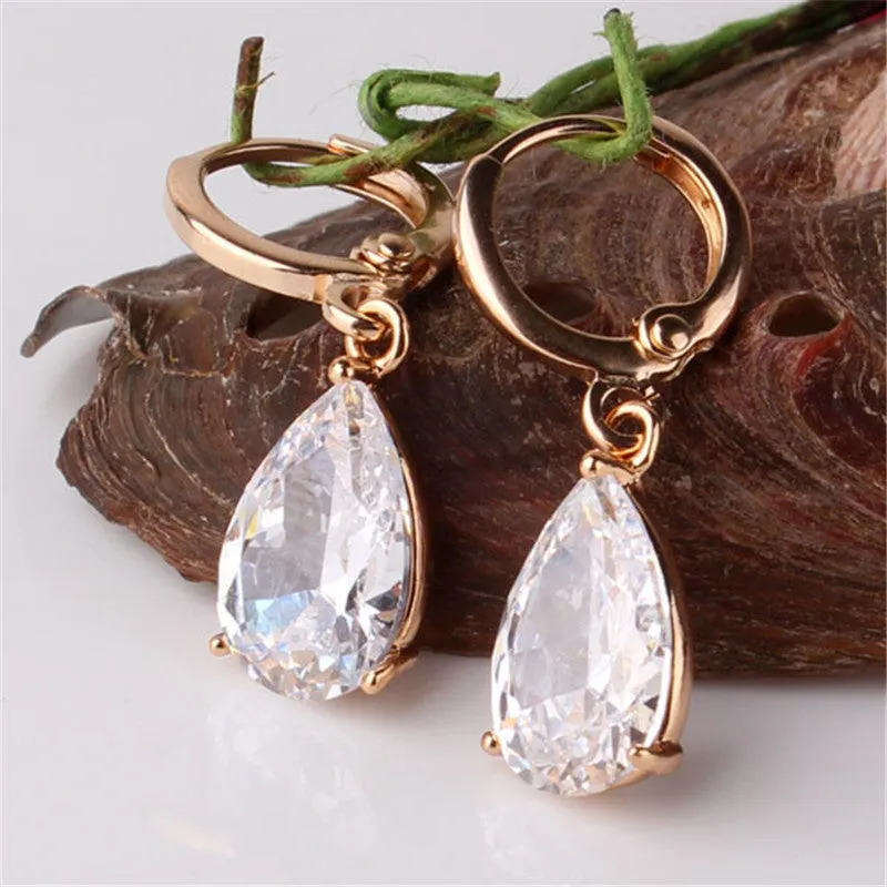 Fashion Drop Earrings Hot Sale Gold Plated Earings AAA Cubic Zircon Lovely Dangle Earring for Women