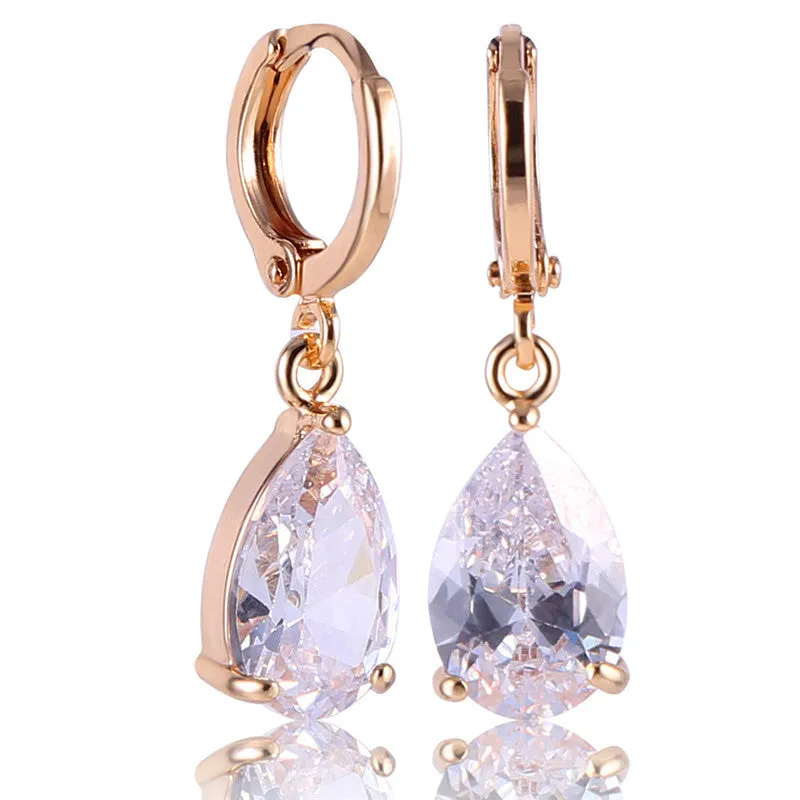 Fashion Drop Earrings Hot Sale Gold Plated Earings AAA Cubic Zircon Lovely Dangle Earring for Women