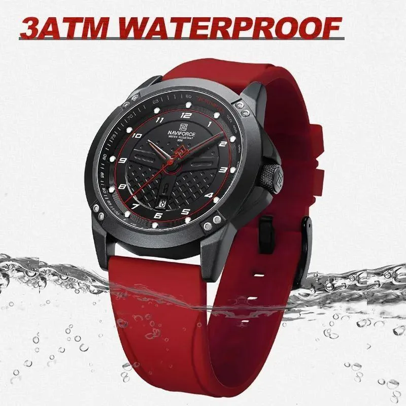 Fashion Men's Quartz Watch Sport Military Waterproof Silicone Strap Luminous Male Wristwatches