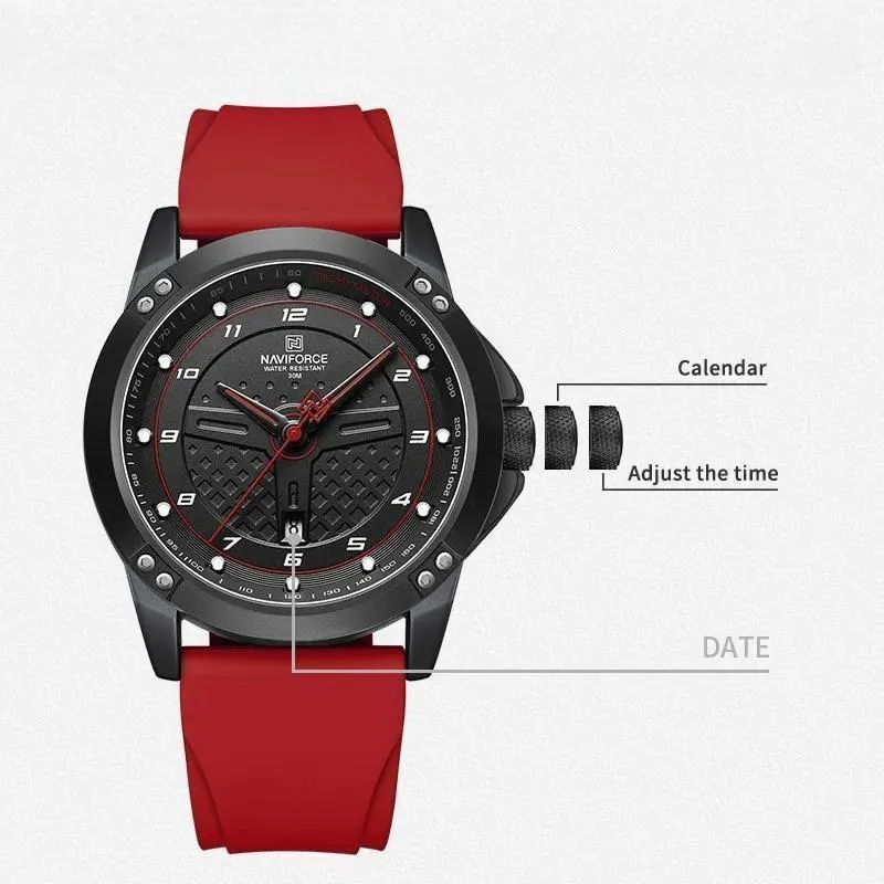 Fashion Men's Quartz Watch Sport Military Waterproof Silicone Strap Luminous Male Wristwatches