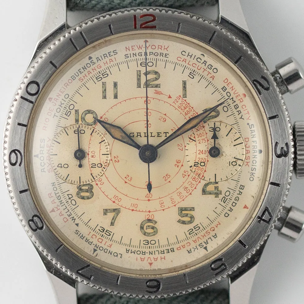 GALLET Flight Officer World Time Clamshell