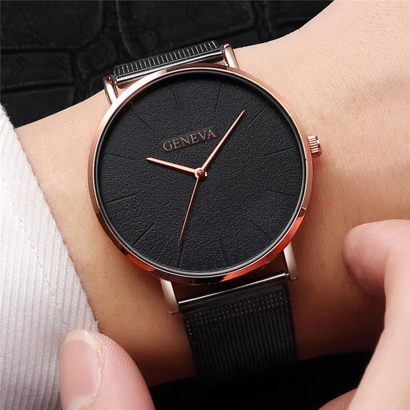 GENEVA Women's Watch 2019 Fashion Ladies Watches For Women Rose Gold Watch Women Simple Bracelet Montre Femme 2018 Reloj Mujer