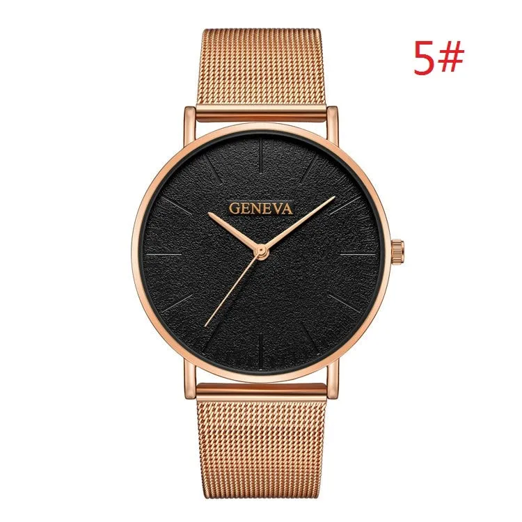 GENEVA Women's Watch 2019 Fashion Ladies Watches For Women Rose Gold Watch Women Simple Bracelet Montre Femme 2018 Reloj Mujer