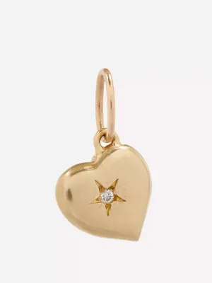 Gold spring love small heart diamond pendant