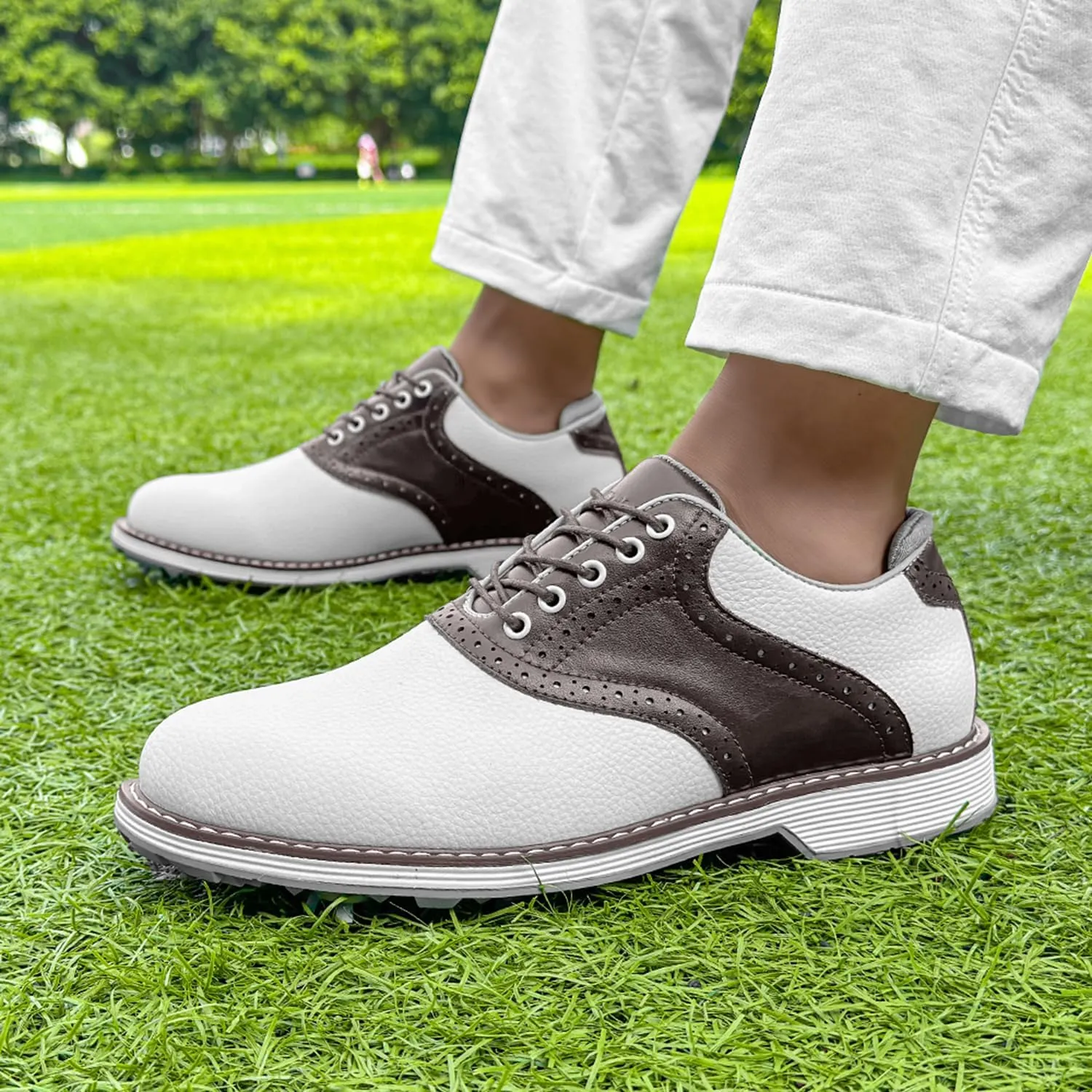 Golf Shoes Men Professional Spikes Golf Shoes Waterproof Walking Footwears for Golfers Outdoor Gym Sneakers