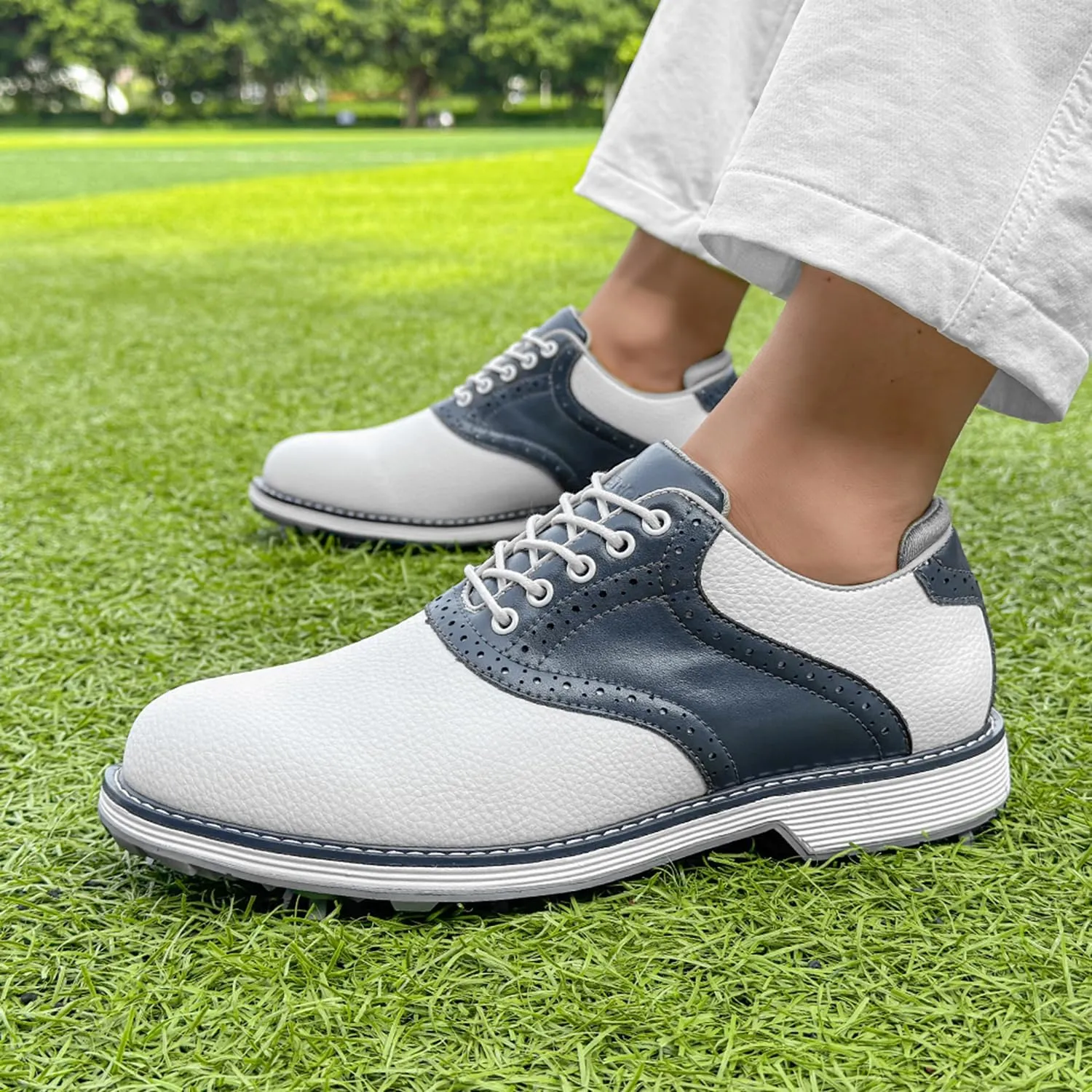 Golf Shoes Men Professional Spikes Golf Shoes Waterproof Walking Footwears for Golfers Outdoor Gym Sneakers
