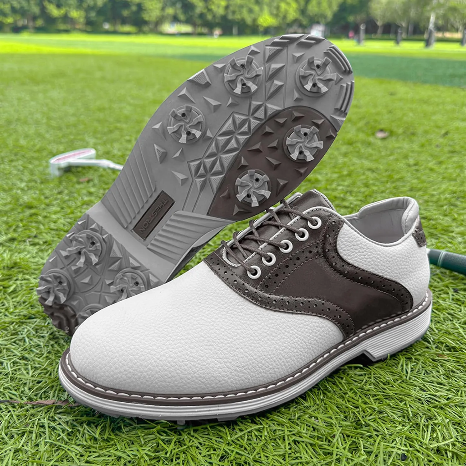 Golf Shoes Men Professional Spikes Golf Shoes Waterproof Walking Footwears for Golfers Outdoor Gym Sneakers