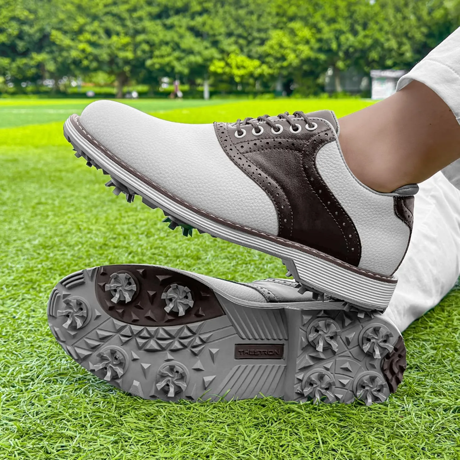 Golf Shoes Men Professional Spikes Golf Shoes Waterproof Walking Footwears for Golfers Outdoor Gym Sneakers