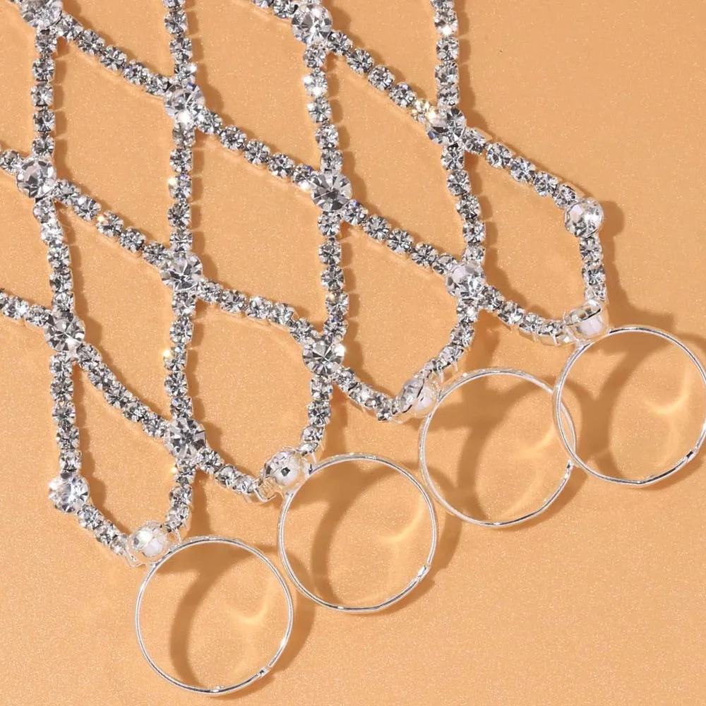 Guanto rete strass luxury
