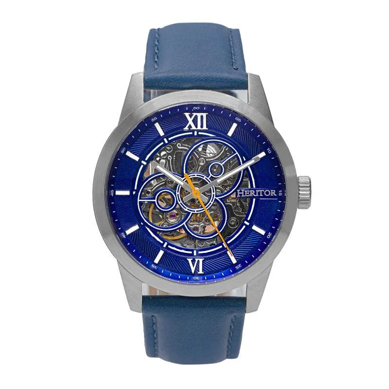 Heritor Automatic Jonas Leather-Band Skeleton Watch