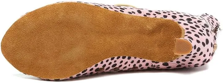 HIPPOSEUS Women's Latin Salsa Dance Booties Hollow Out Ballroom Salsa Dance Heels Peep Toe,Model L574