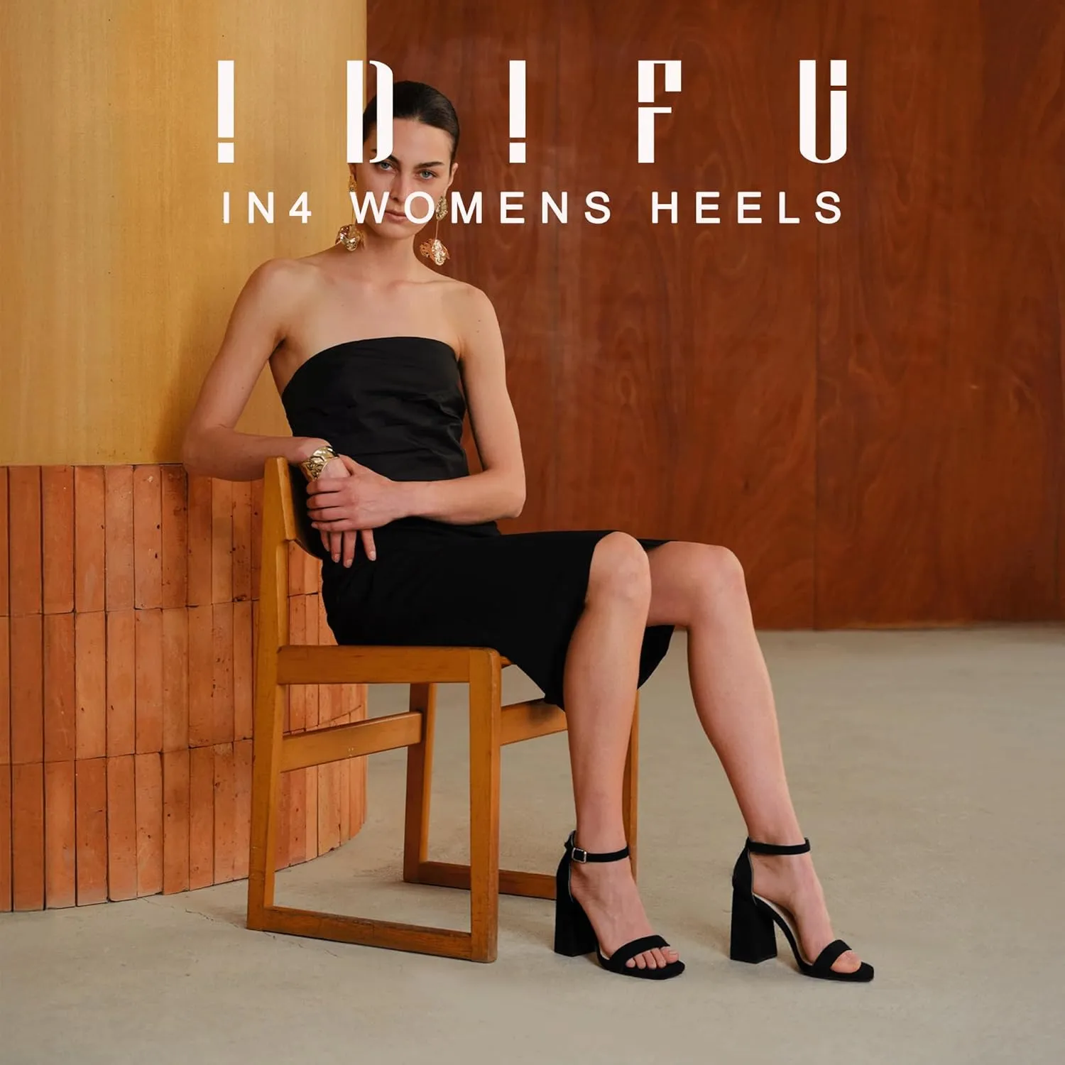 IDIFU IN4 Chunky High Heels for Women Block Thick Square Open Toe Ankle Strap Heeled Sandals Wedding Bride Prom Dance Graduation Dress Shoes Comfortable Sexy Cute Trendy Summer Casual Dressy Heels