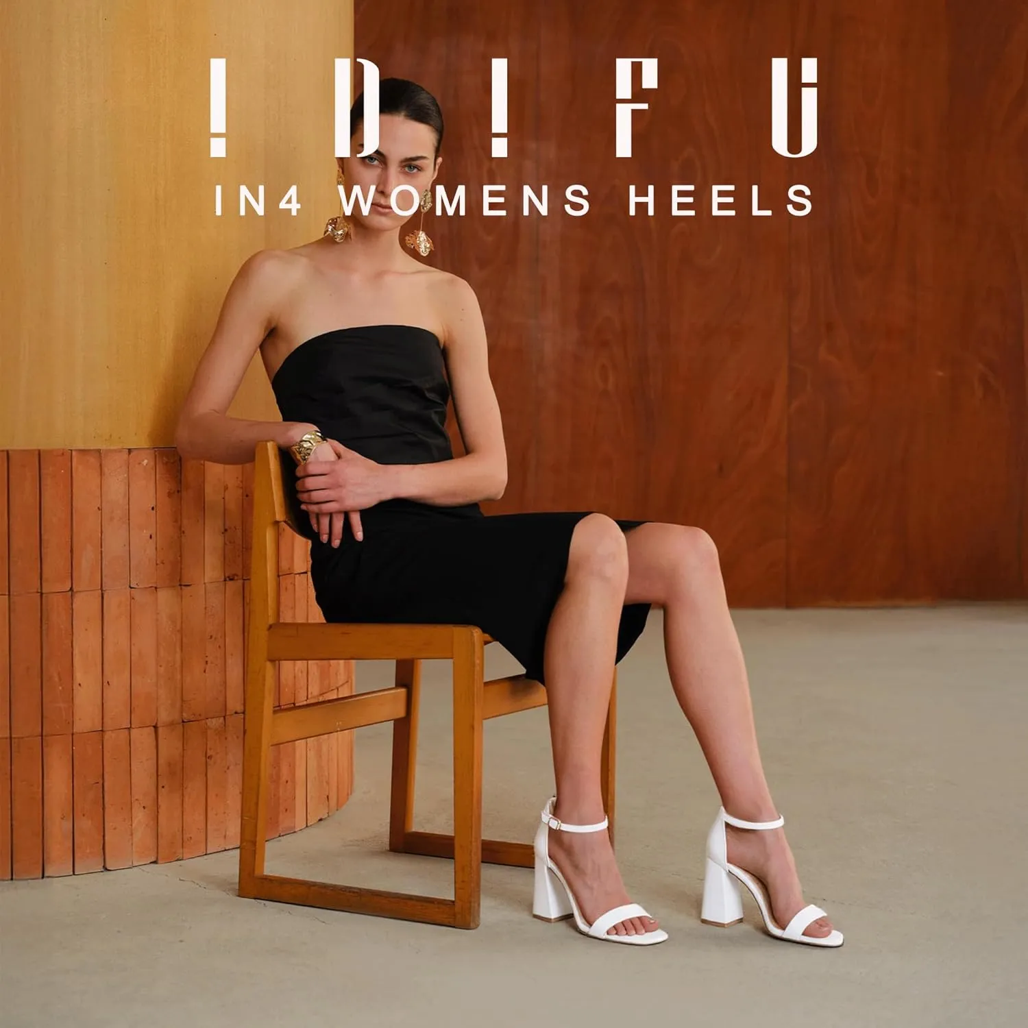 IDIFU IN4 Chunky High Heels for Women Block Thick Square Open Toe Ankle Strap Heeled Sandals Wedding Bride Prom Dance Graduation Dress Shoes Comfortable Sexy Cute Trendy Summer Casual Dressy Heels