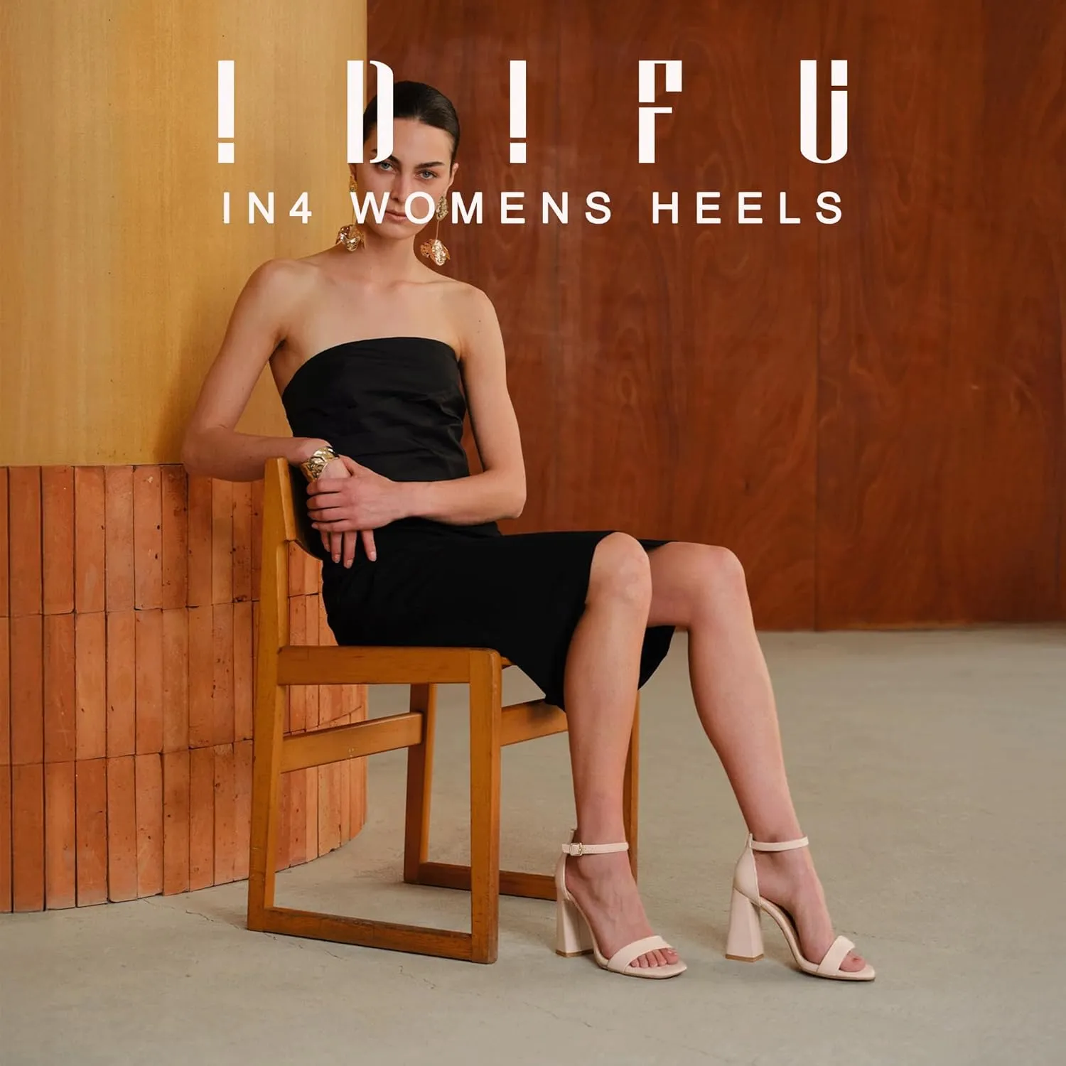 IDIFU IN4 Chunky High Heels for Women Block Thick Square Open Toe Ankle Strap Heeled Sandals Wedding Bride Prom Dance Graduation Dress Shoes Comfortable Sexy Cute Trendy Summer Casual Dressy Heels