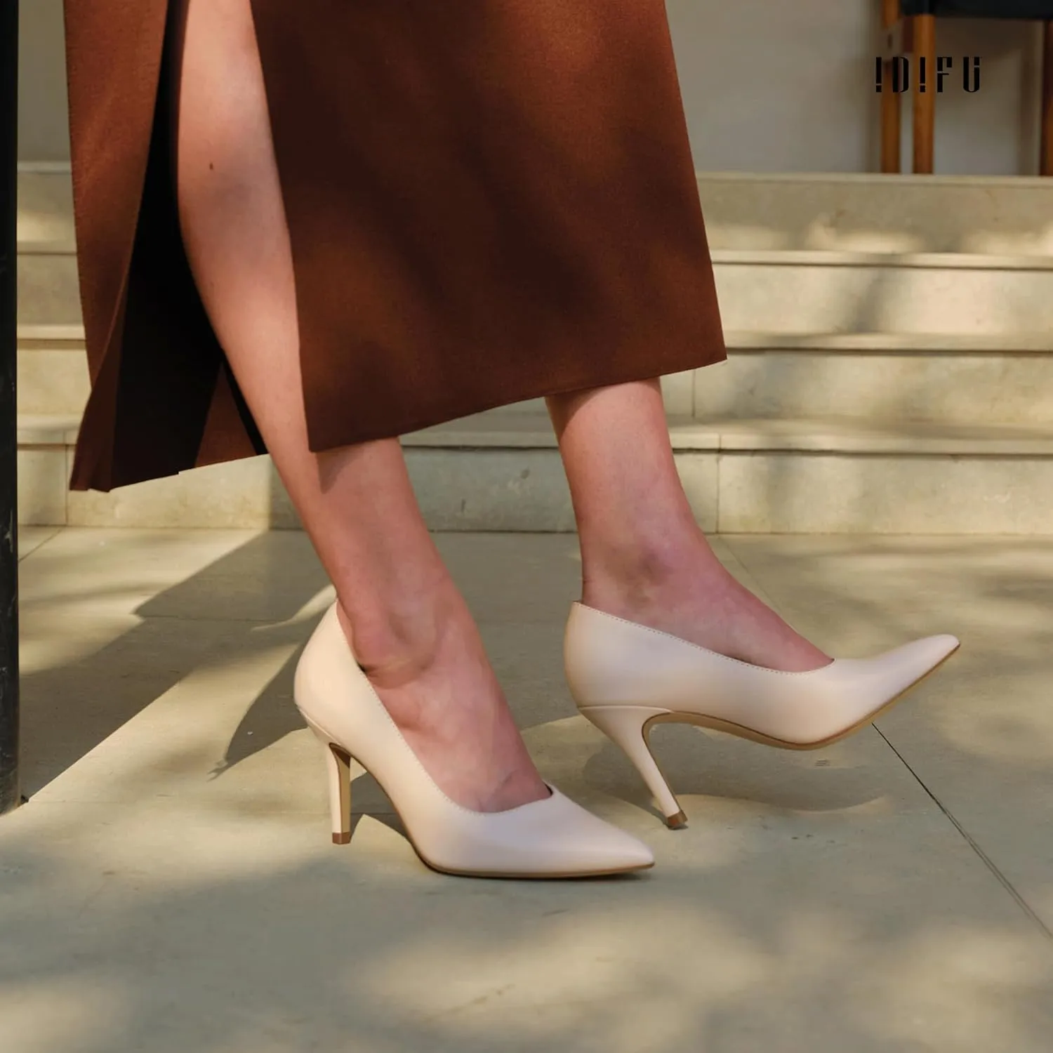 IDIFU IN4 High Heels Closed Toe Heels Women's Pumps Stiletto Pointed Toe Dress Shoes for Women Wedding Prom Bridal Work Office Business Prom Bride Trendy Dressy Sexy Comfortable Pumps Shoes