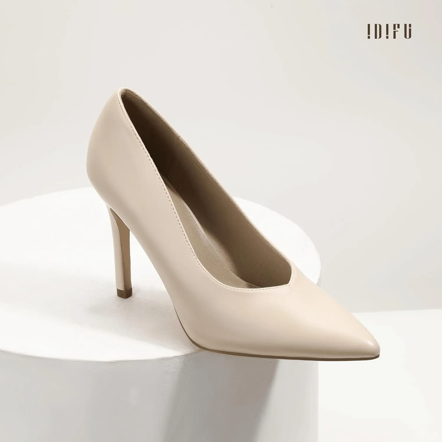 IDIFU IN4 High Heels Closed Toe Heels Women's Pumps Stiletto Pointed Toe Dress Shoes for Women Wedding Prom Bridal Work Office Business Prom Bride Trendy Dressy Sexy Comfortable Pumps Shoes