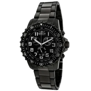 Invicta 1328 Men's Specialty Black Dial Gunmetal IP Steel Bracelet Chronograph Watch