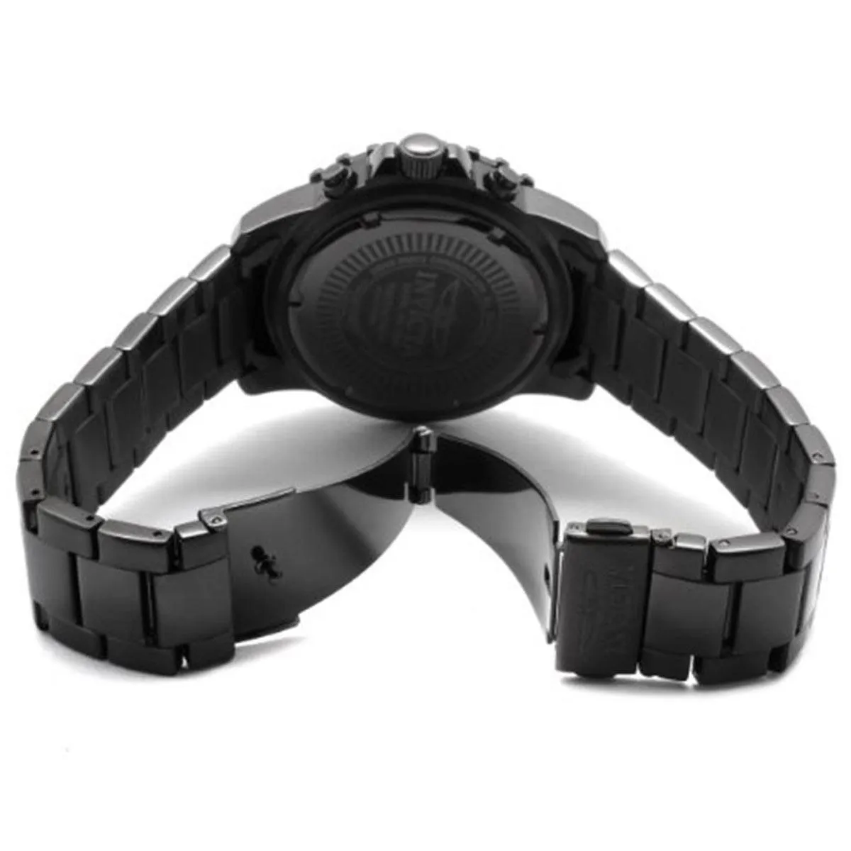 Invicta 1328 Men's Specialty Black Dial Gunmetal IP Steel Bracelet Chronograph Watch
