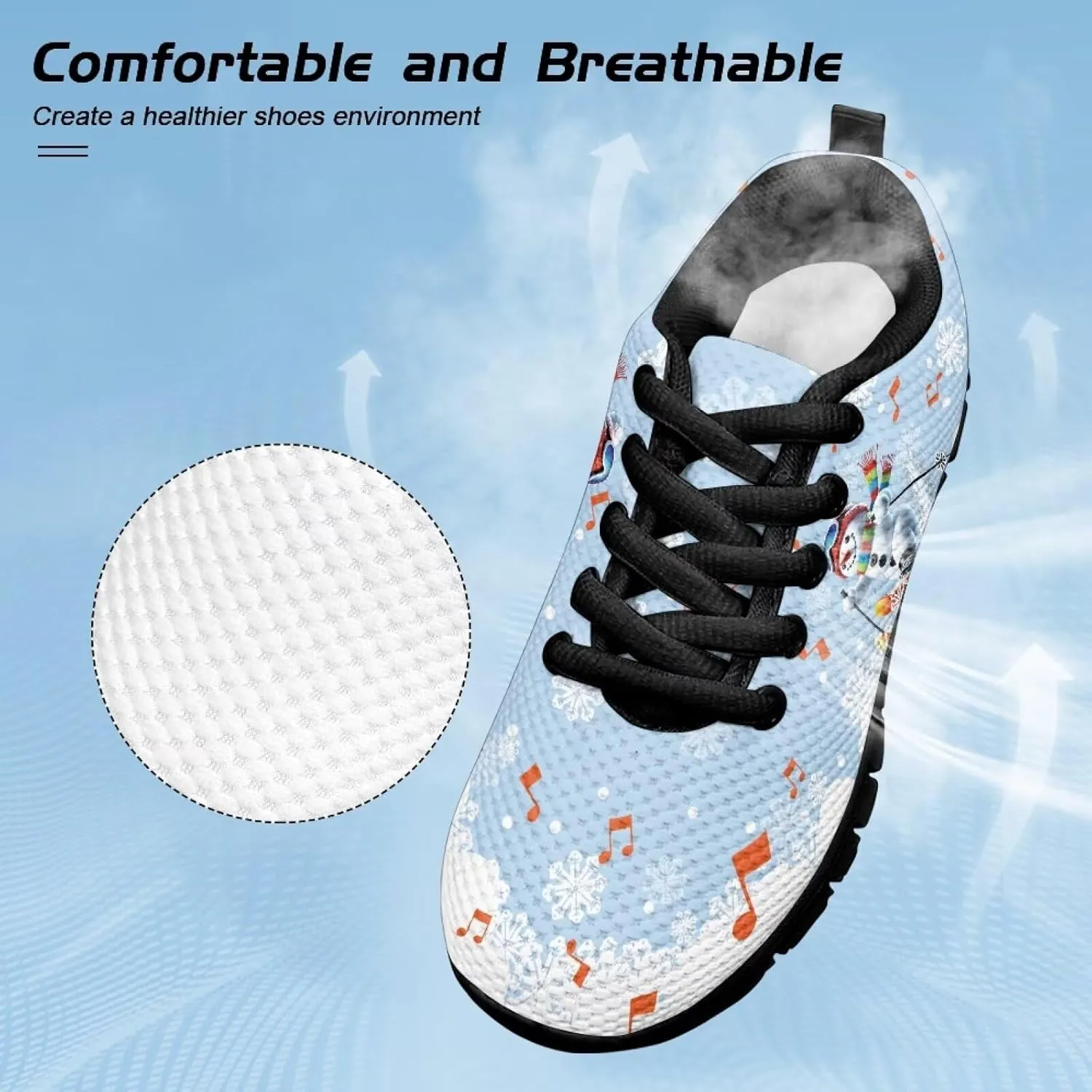 Lace-up Running Athletic Shoes Stylish Tennis Sneakers for Boys and Girls Lightweight Elastic Breathable Mesh Shoes for Christmas US Little Kid 11-13 Big Kid 1-5 Black Sole
