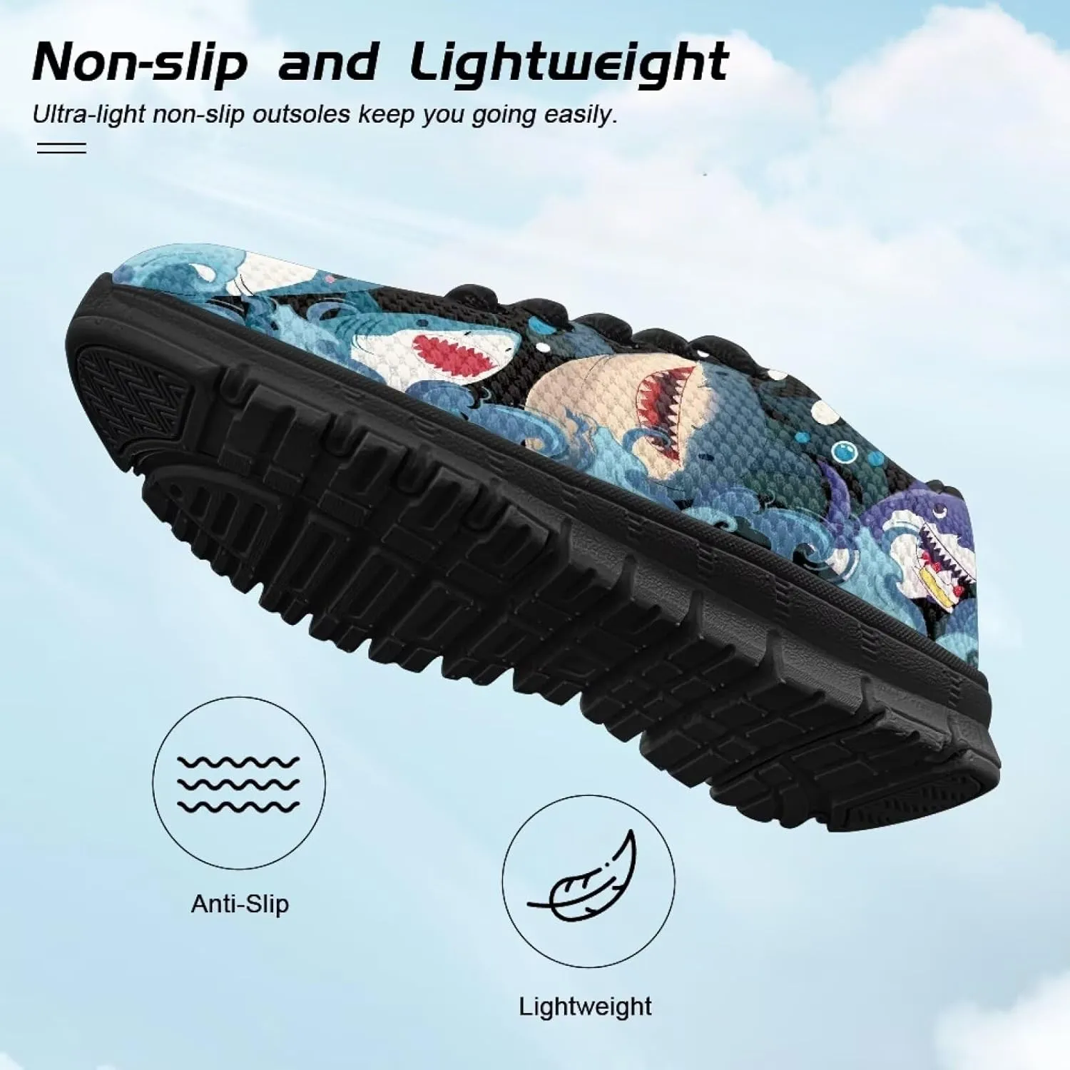 Lace-up Running Athletic Shoes Stylish Tennis Sneakers for Boys and Girls Lightweight Elastic Breathable Mesh Shoes for Christmas US Little Kid 11-13 Big Kid 1-5 Black Sole