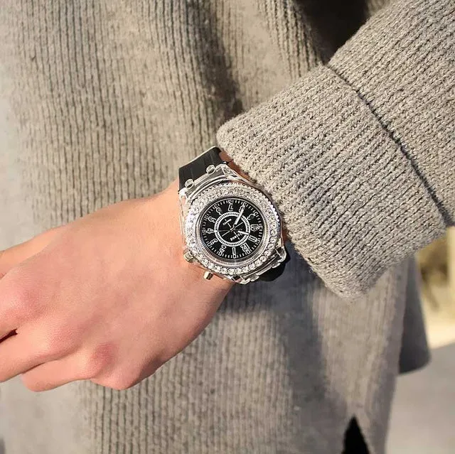 led Flash Luminous Watch Personality trends jellies woman