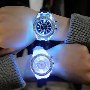 led Flash Luminous Watch Personality trends jellies woman