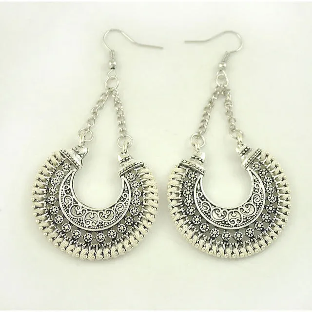 LOVBEAFAS 2017 Fashion Boho Drop Earrings For Women Jewelry Vintage Silver Long Earrings Bohemian Rope Wrap Earrings bijoux