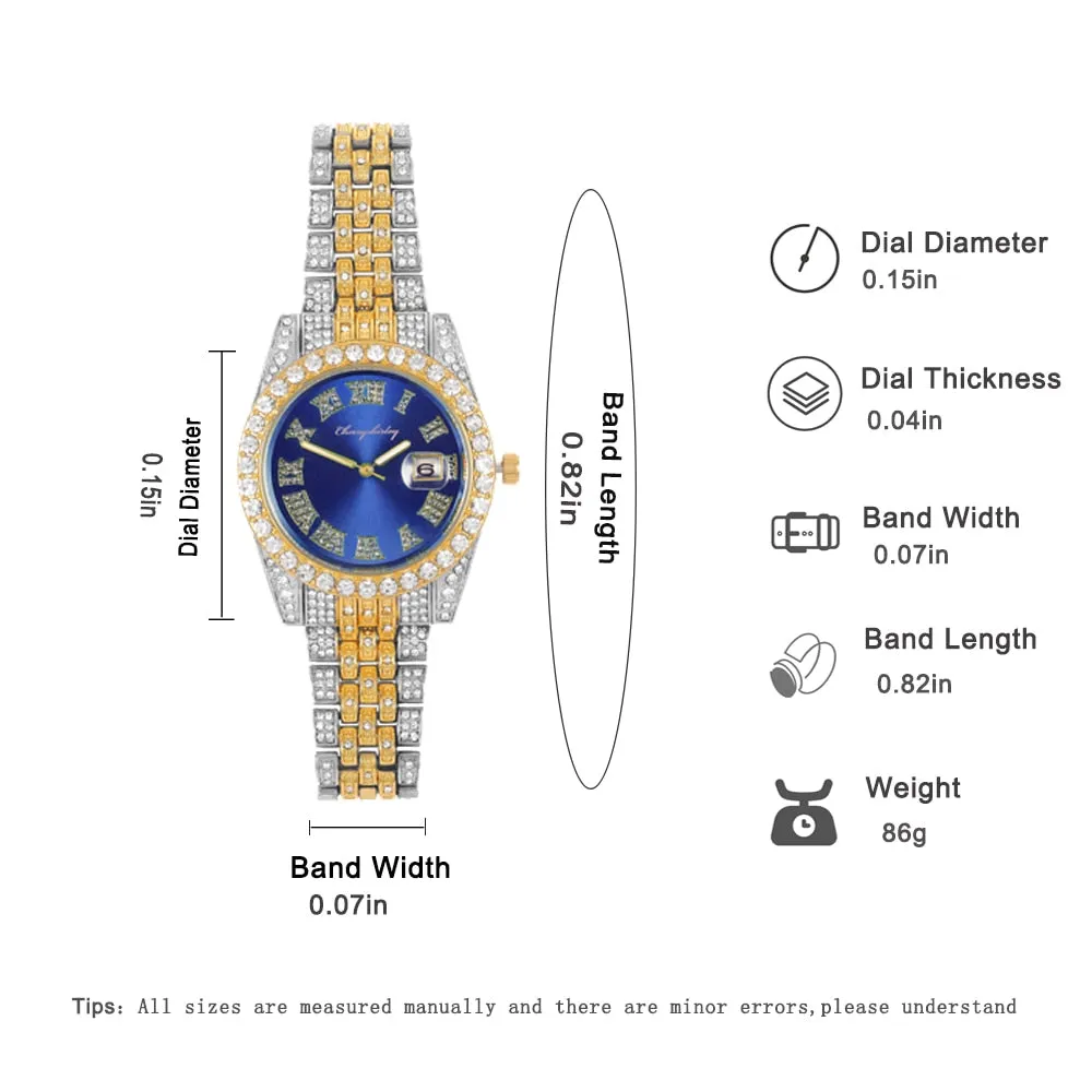 Luxury Brand Full Diamond Mens Watches Quartz Men Watch