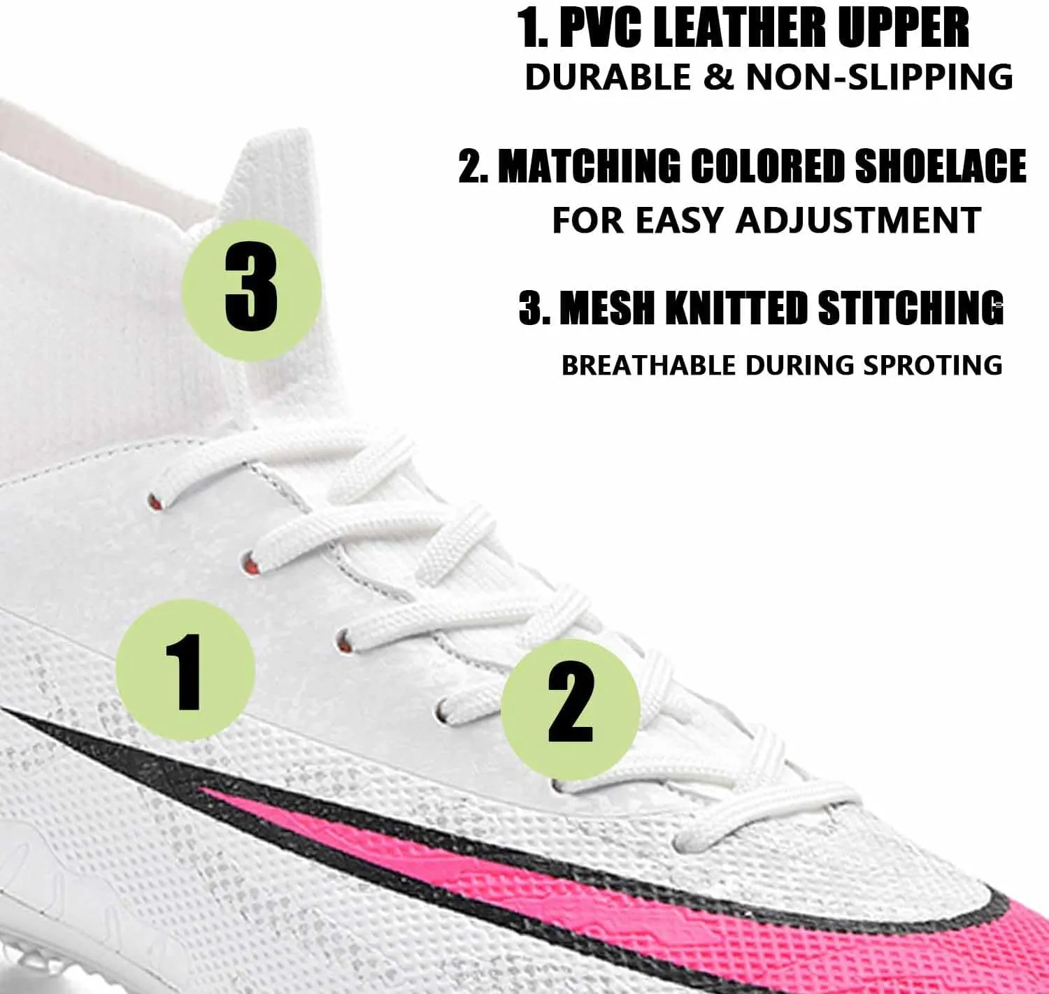 MEBAMY Men's Soccer Shoes Cleats Professional High Top Breathable Athletic Football Boots Outdoor Indoor Turf Field Professional Spikes Game Training Athletic for Boys Soccer Cleats