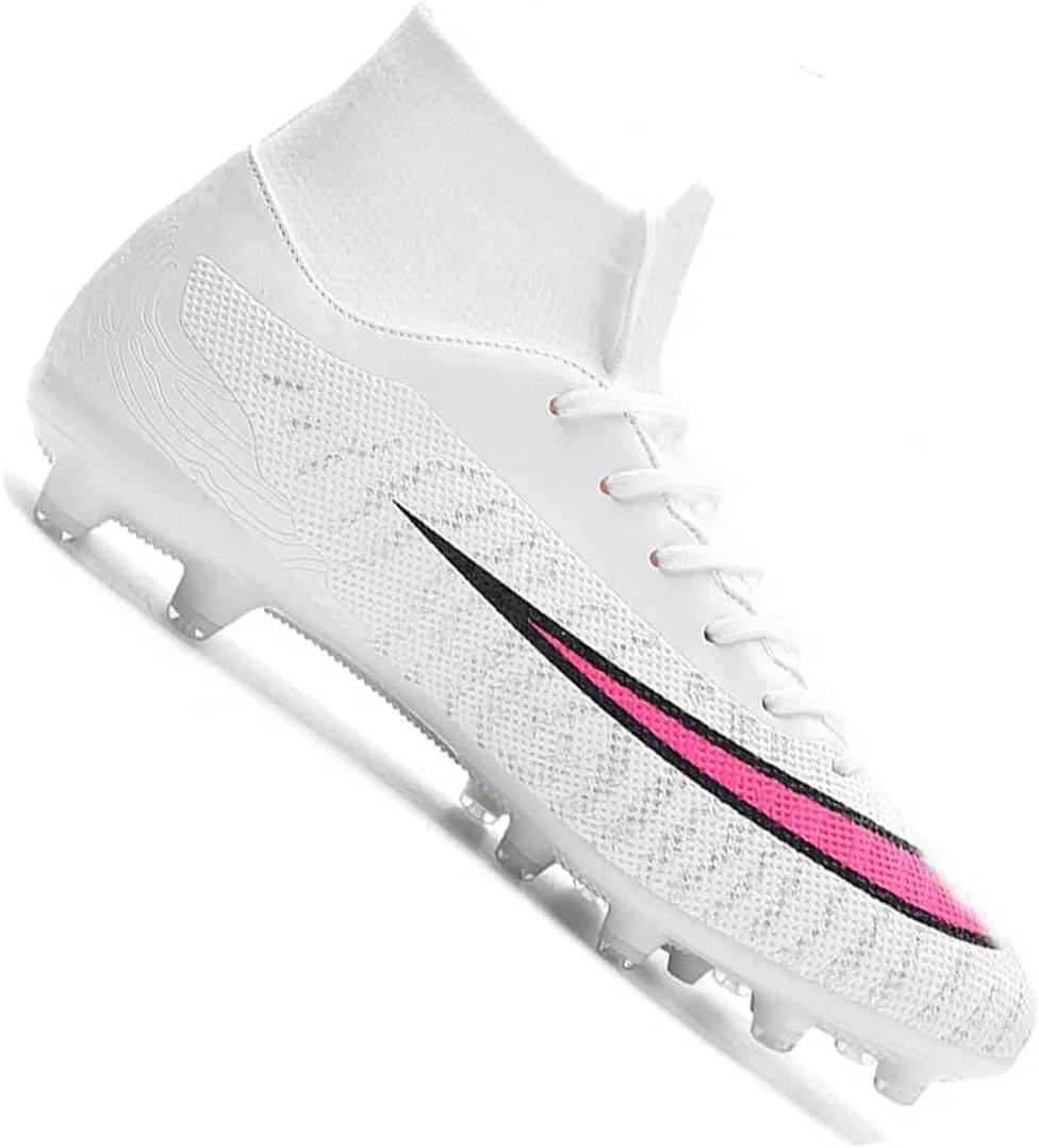 MEBAMY Men's Soccer Shoes Cleats Professional High Top Breathable Athletic Football Boots Outdoor Indoor Turf Field Professional Spikes Game Training Athletic for Boys Soccer Cleats