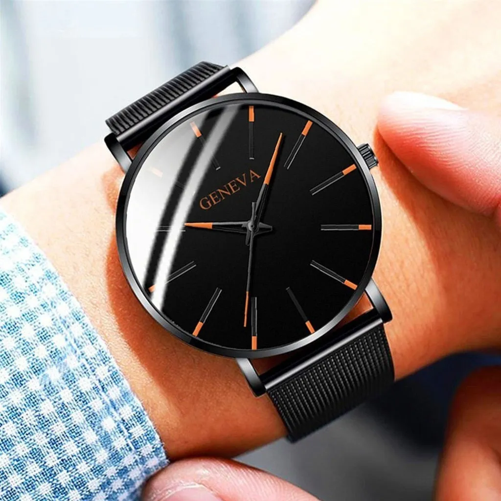 Men Luxury Watches Quartz Wrist watch Man Sport Analog Wristwatch Stainless Steel Casual Bracele Watch Simple Top Brand Clock