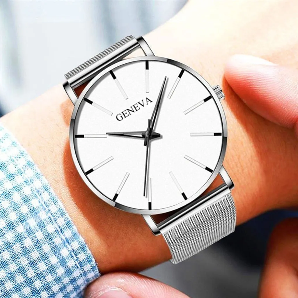 Men Luxury Watches Quartz Wrist watch Man Sport Analog Wristwatch Stainless Steel Casual Bracele Watch Simple Top Brand Clock