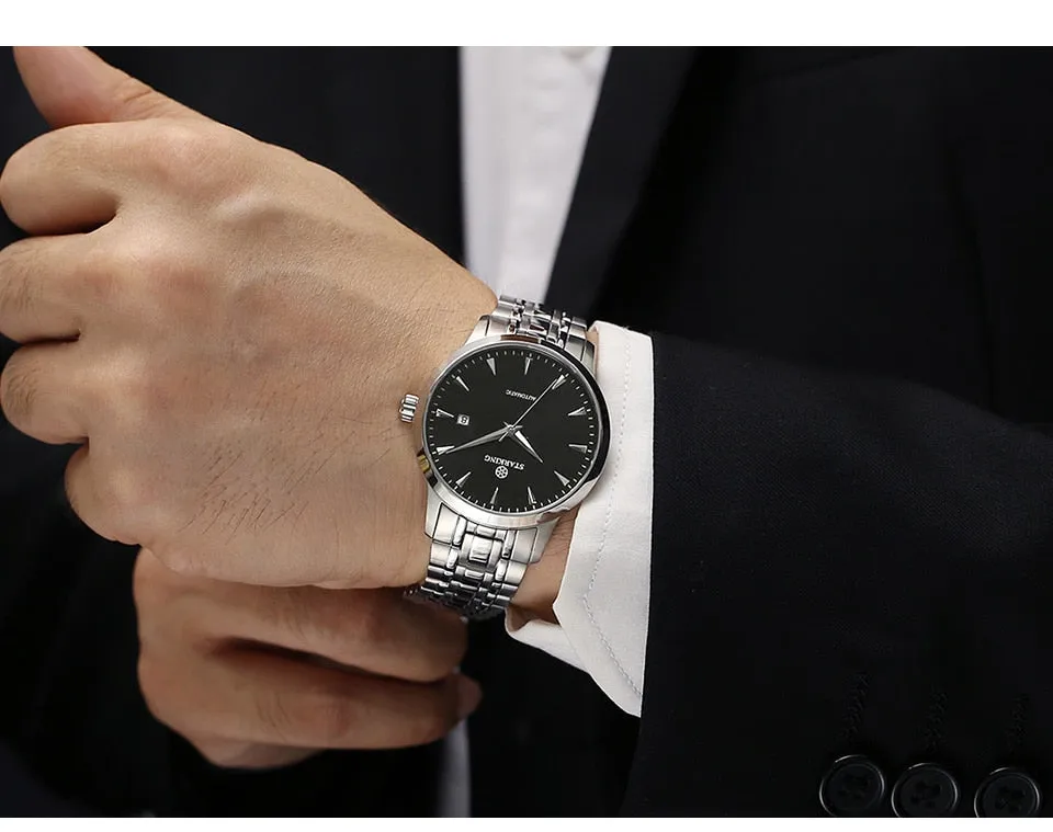 Men's Business Watch 40mm 5Bar Mechanical Watch Simple Sapphire  Ultra Thin Mechanical Watch
