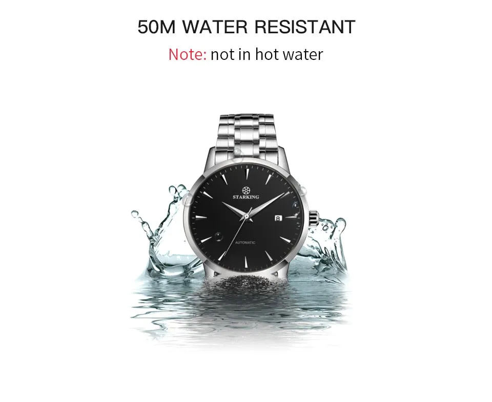 Men's Business Watch 40mm 5Bar Mechanical Watch Simple Sapphire  Ultra Thin Mechanical Watch