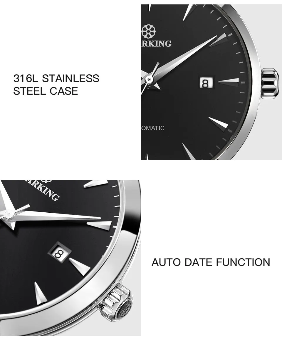 Men's Business Watch 40mm 5Bar Mechanical Watch Simple Sapphire  Ultra Thin Mechanical Watch