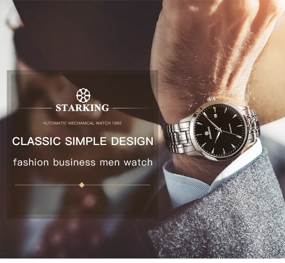 Men's Business Watch 40mm 5Bar Mechanical Watch Simple Sapphire  Ultra Thin Mechanical Watch