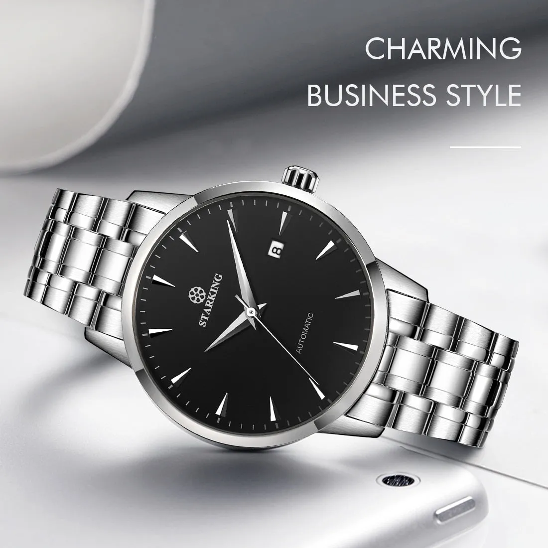 Men's Business Watch 40mm 5Bar Mechanical Watch Simple Sapphire  Ultra Thin Mechanical Watch