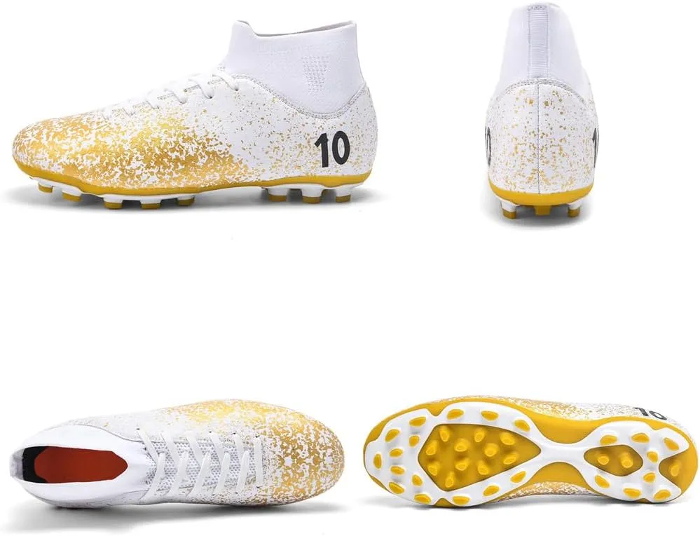 Men's High-Top Cleats Soccer for Football Training - Lightweight Turf Shoes for School - Futsal Shoes for Soccer Game