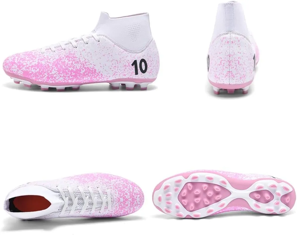 Men's High-Top Cleats Soccer for Football Training - Lightweight Turf Shoes for School - Futsal Shoes for Soccer Game