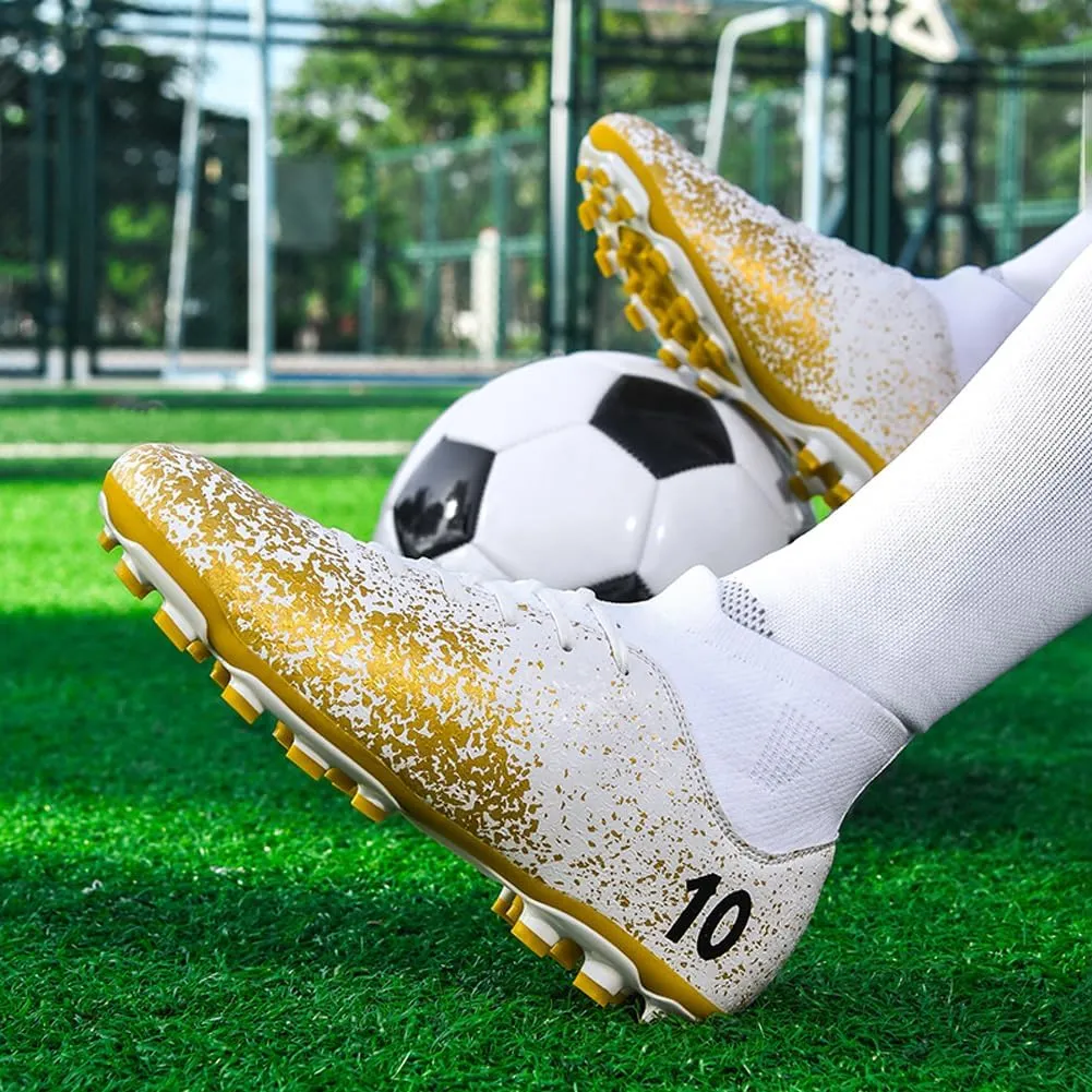 Men's High-Top Cleats Soccer for Football Training - Lightweight Turf Shoes for School - Futsal Shoes for Soccer Game